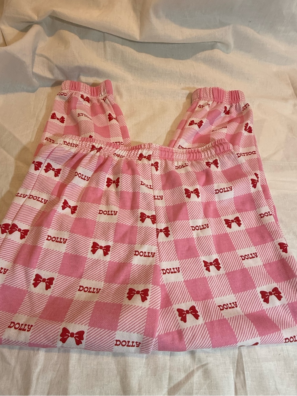 Pink Plaid Dolly Bow Pajama Pants